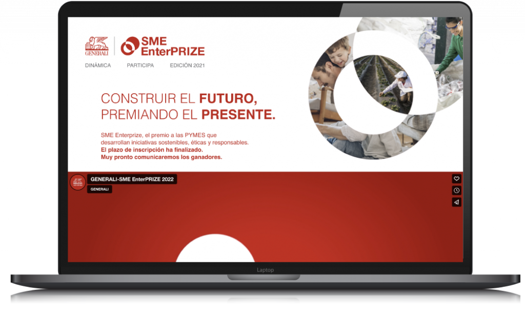 Ordenador portatil con la página principal de enterprize
